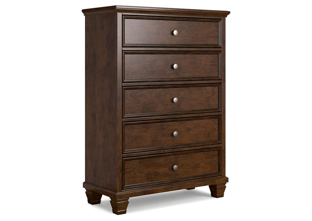 Danabrin Twin Panel Bed with Mirrored Dresser, Chest and Nightstand angled view