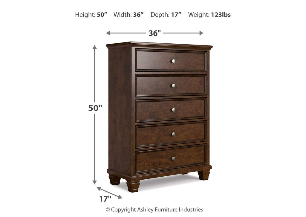 Danabrin California King Panel Storage Bed, Dresser and Chest dimensions