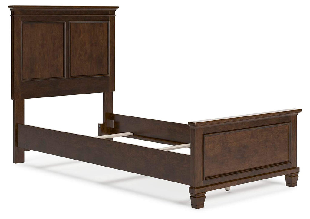 Danabrin Twin Panel Bed with Mirrored Dresser angled view