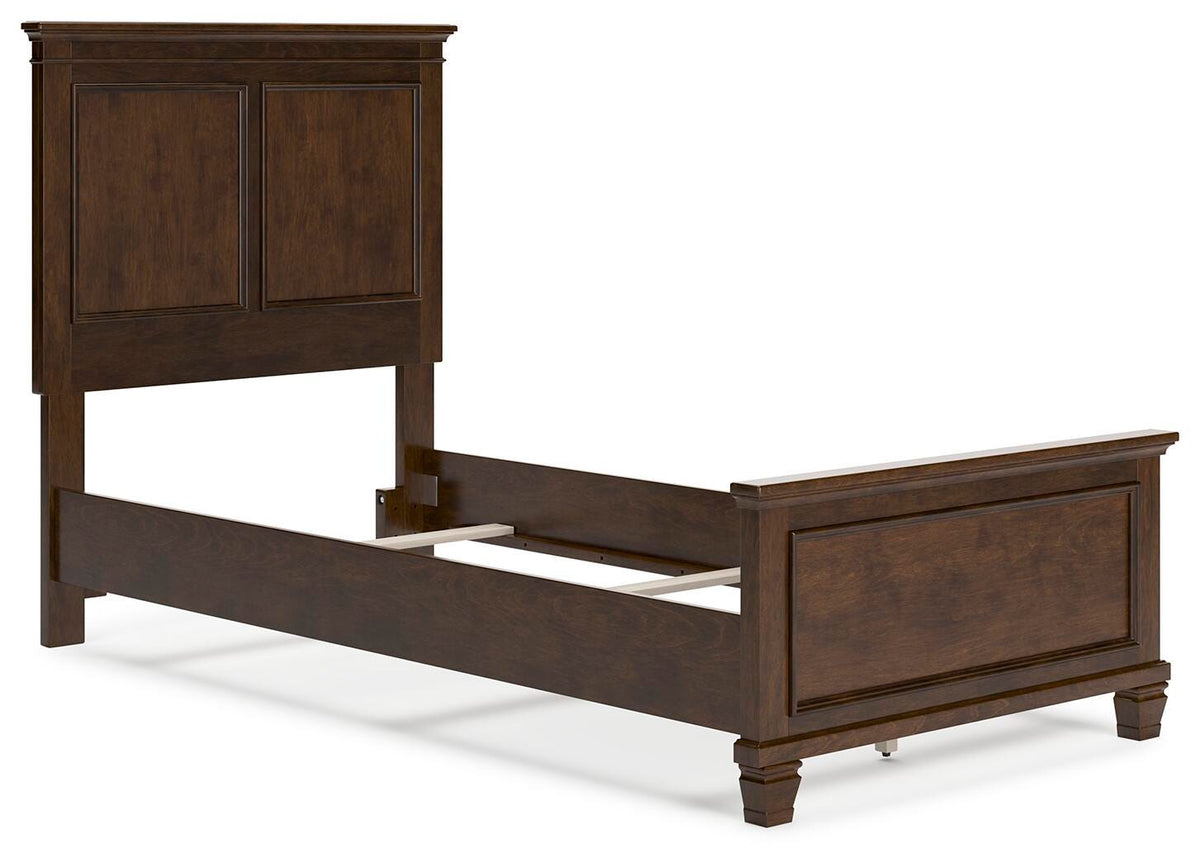 Danabrin Twin Panel Bed in Brown, angle view