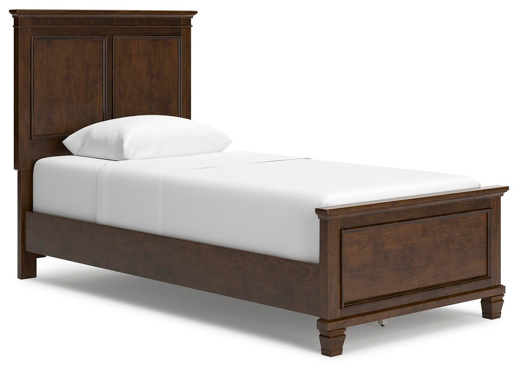 Danabrin Twin Panel Bed in Brown, angle view
