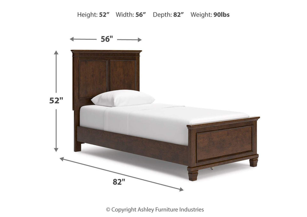 Danabrin Twin Panel Bed with Mirrored Dresser dimensions