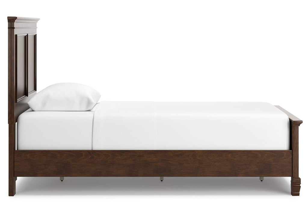 Danabrin Twin Panel Bed with Mirrored Dresser and Chest side view