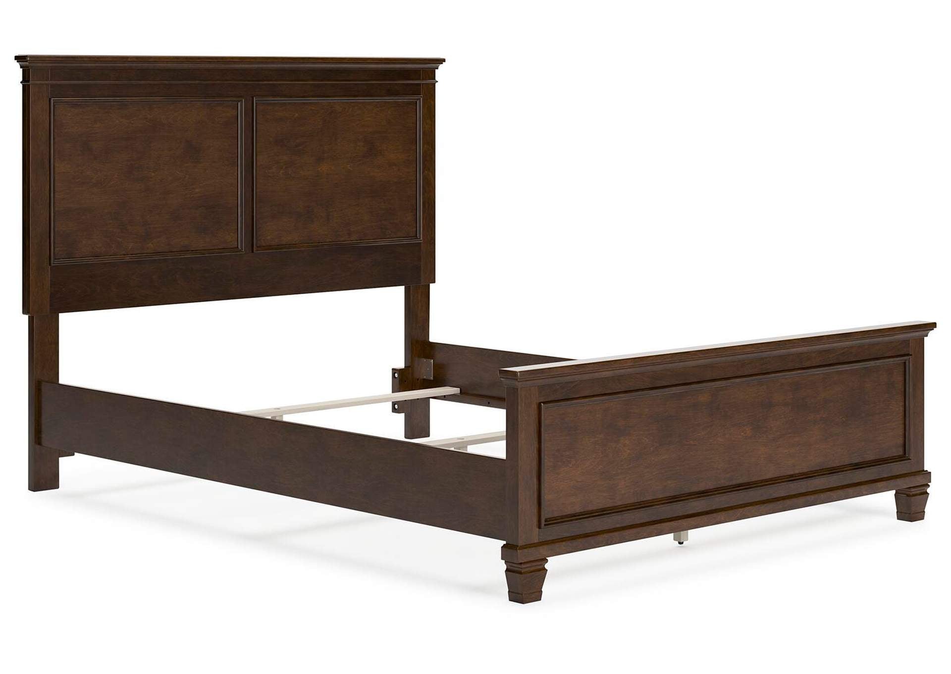 Danabrin Queen Panel Bed with Mirrored Dresser and Chest angled view
