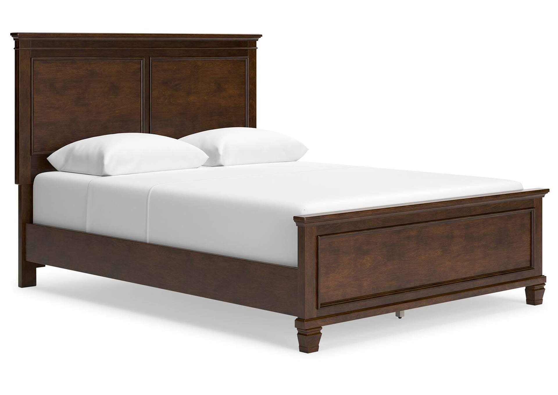 Danabrin Queen Panel Bed with Mirrored Dresser and Chest angled view