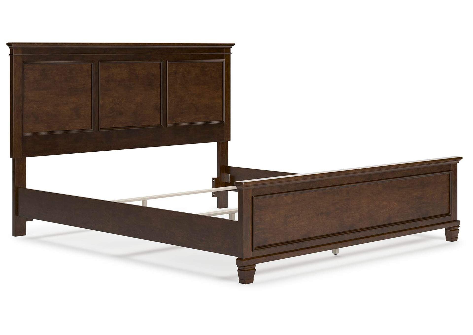 Danabrin California King Panel Bed with Mirrored Dresser, Chest and 2 Nightstands angled view