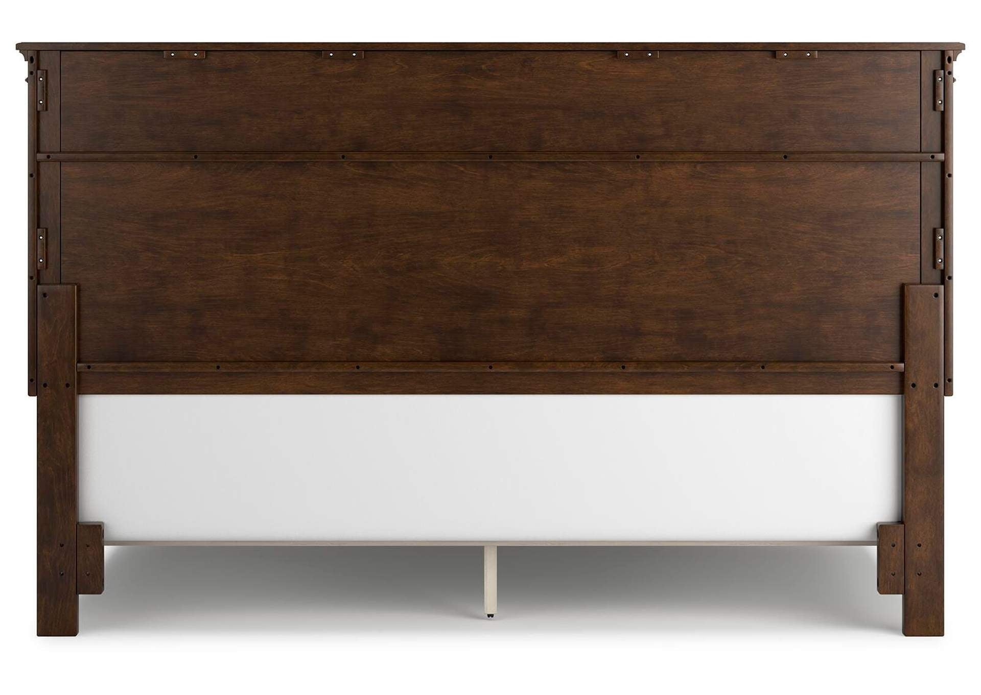 Danabrin California King Panel Bed with Mirrored Dresser and Nightstand