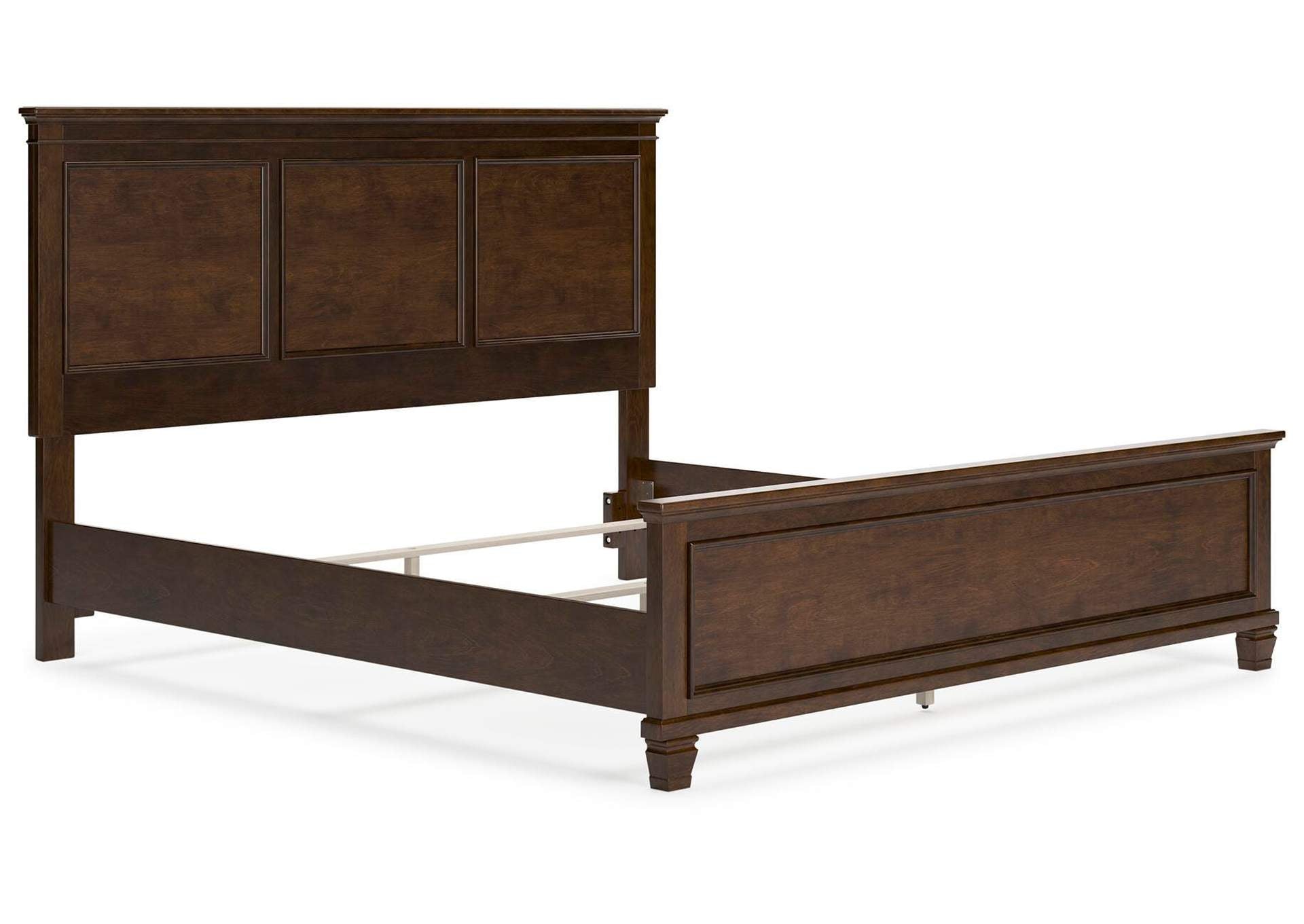 Danabrin King Panel Bed with Mirrored Dresser angled view