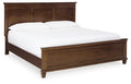 Danabrin King Panel Bed in Brown, angle view