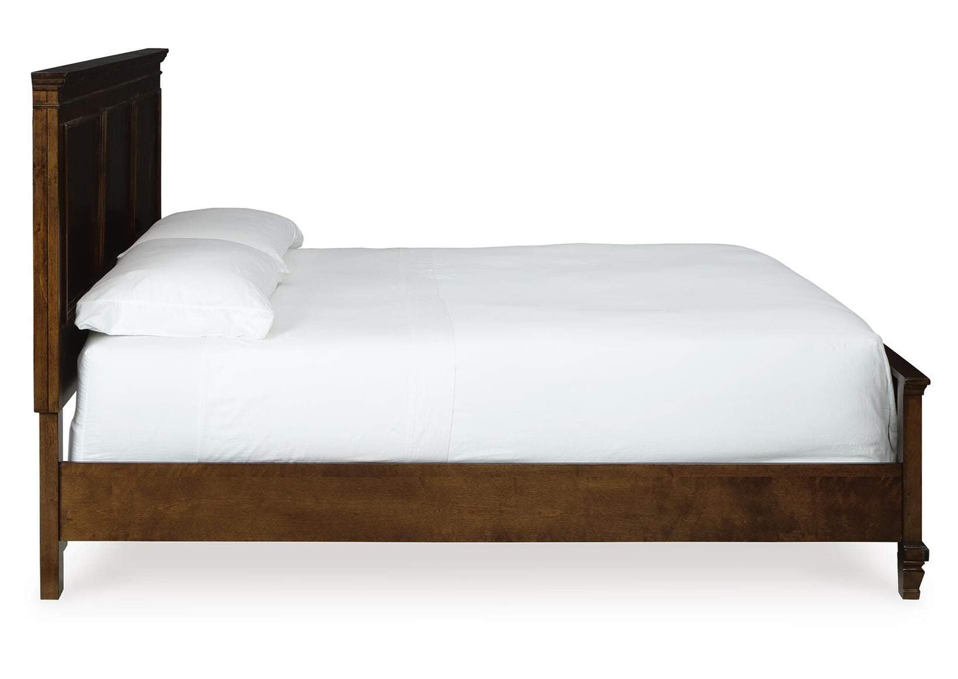 Danabrin King Panel Bed with Mirrored Dresser and Nightstand side view