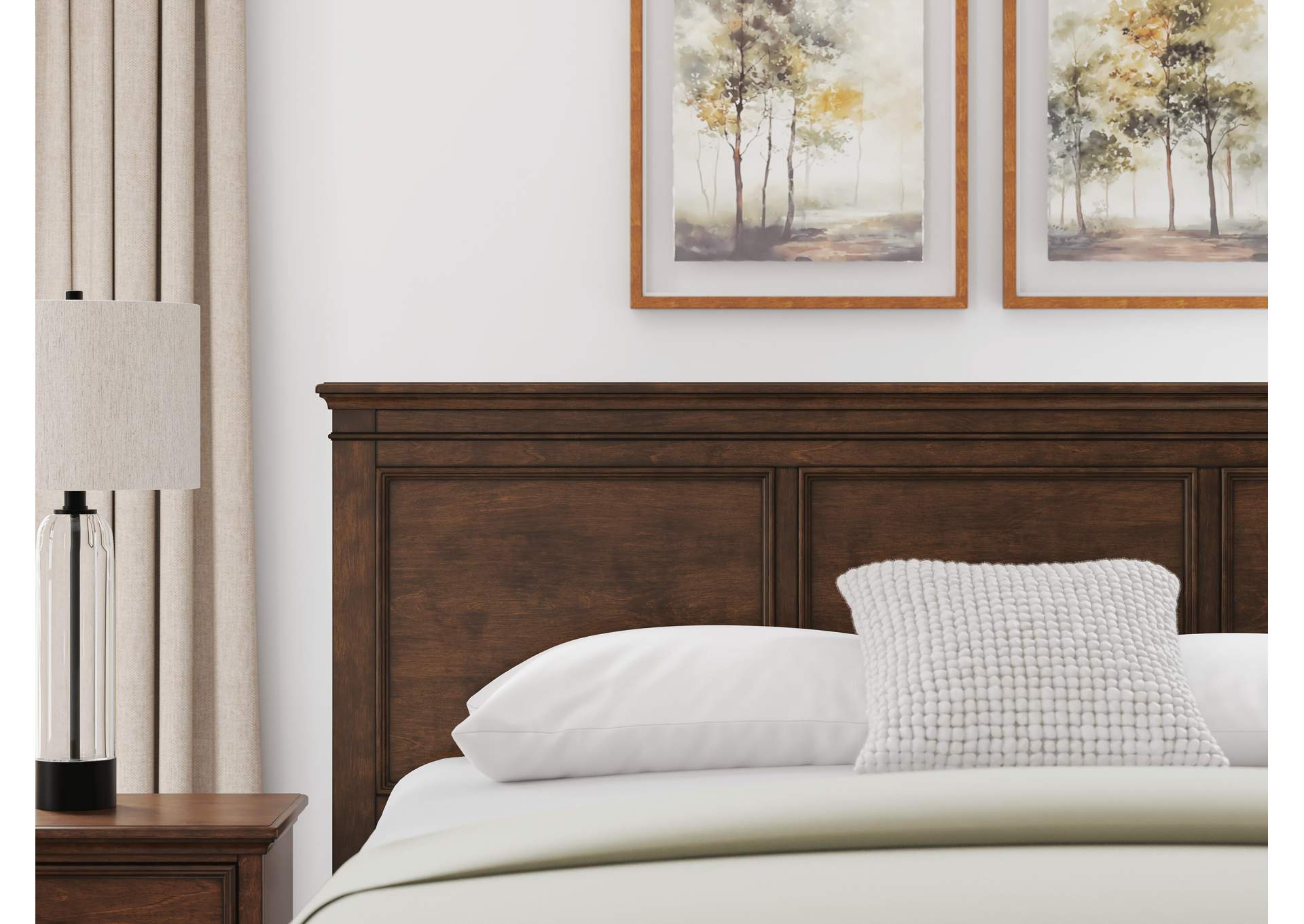 Danabrin California King Panel Storage Bed, Dresser, Mirror and Nightstand detail