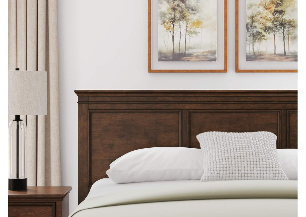 Danabrin King Panel Storage Bed, Dresser and Nightstand detail