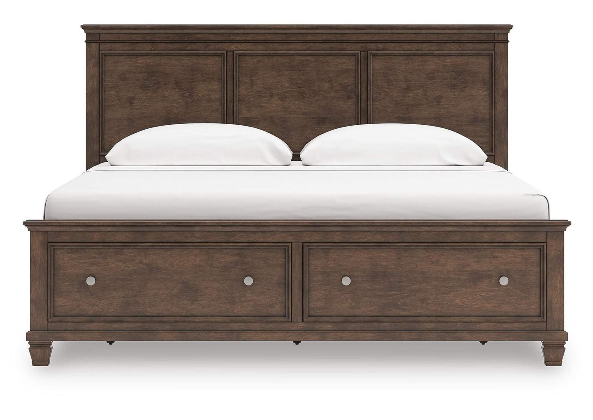 Danabrin King Panel Storage Bed, Dresser and Nightstand front view