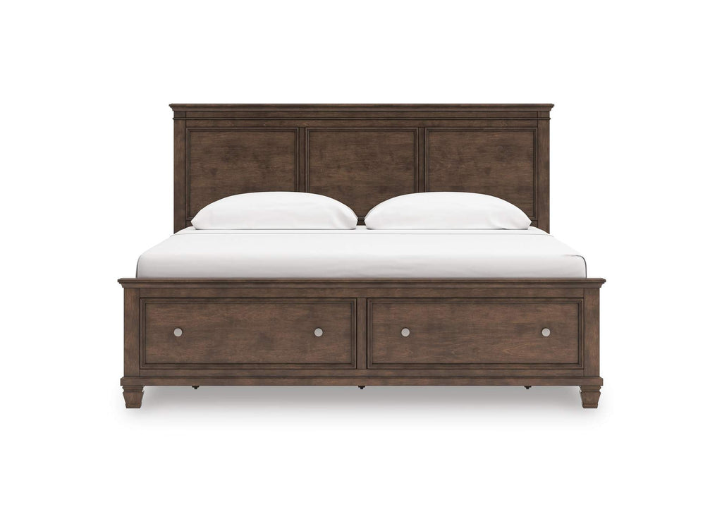 Danabrin King Panel Storage Bed and Dresser front view