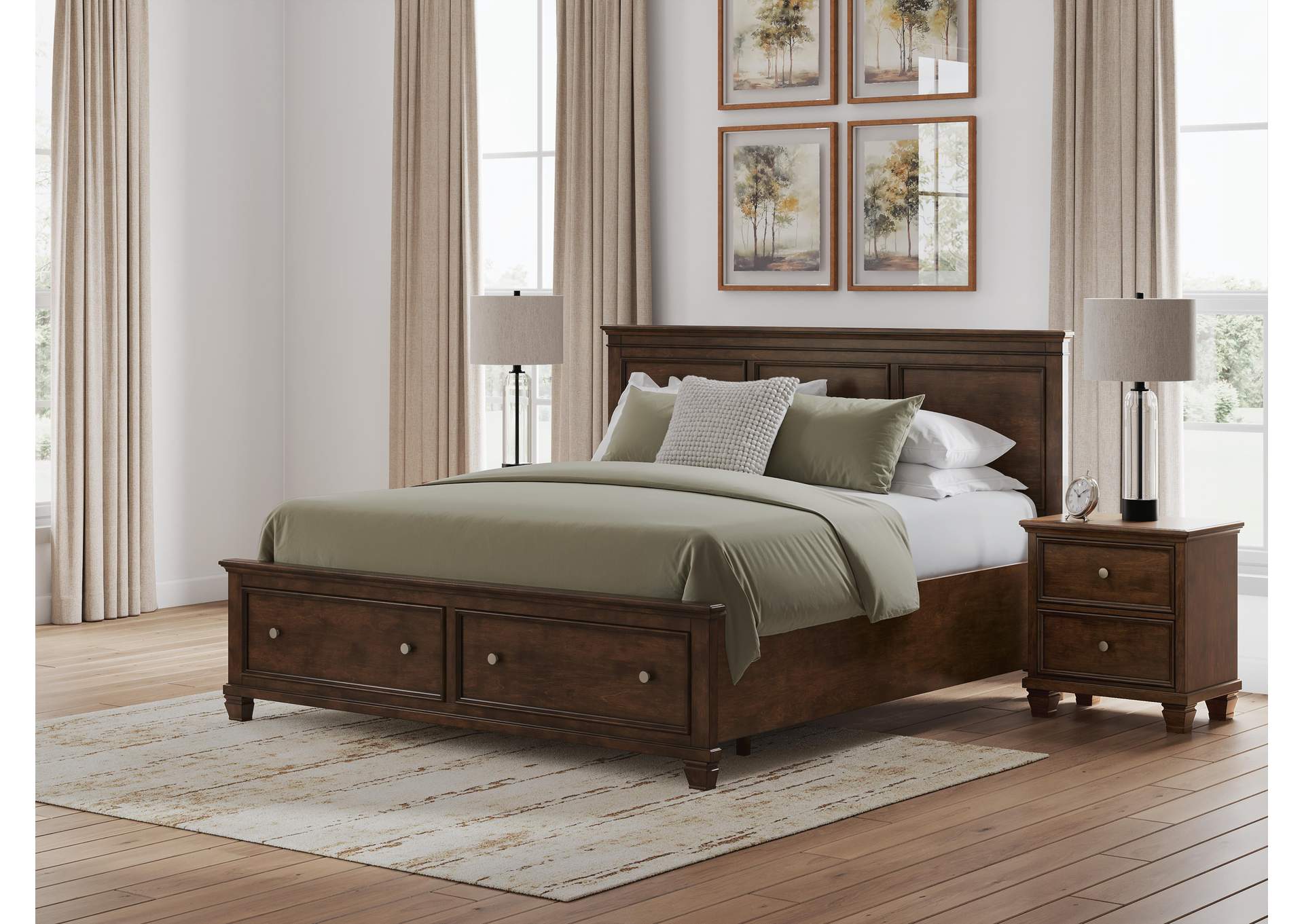 Danabrin King Panel Storage Bed, Dresser and Chest