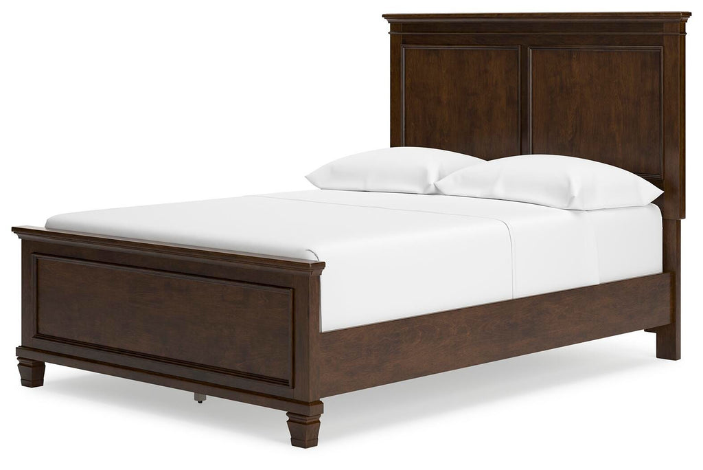Danabrin Full Panel Bed in Brown, angle view