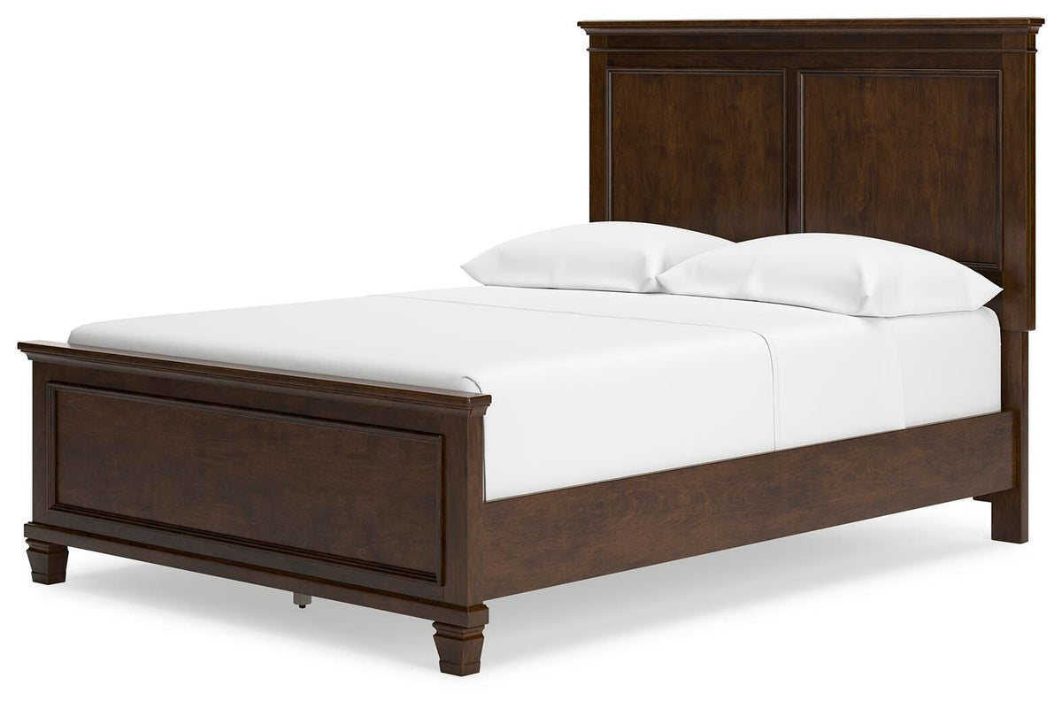 Danabrin Full Panel Bed in Brown, angle view