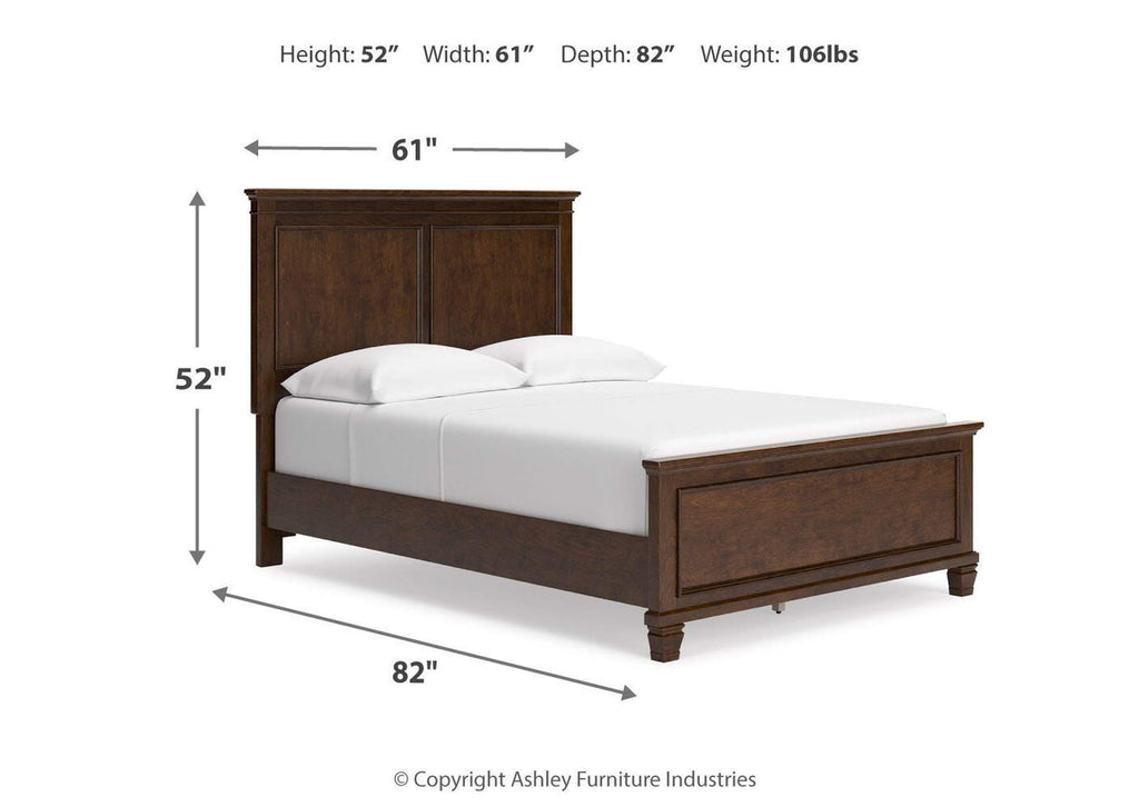 Danabrin Full Panel Bed with Mirrored Dresser and Nightstand dimensions