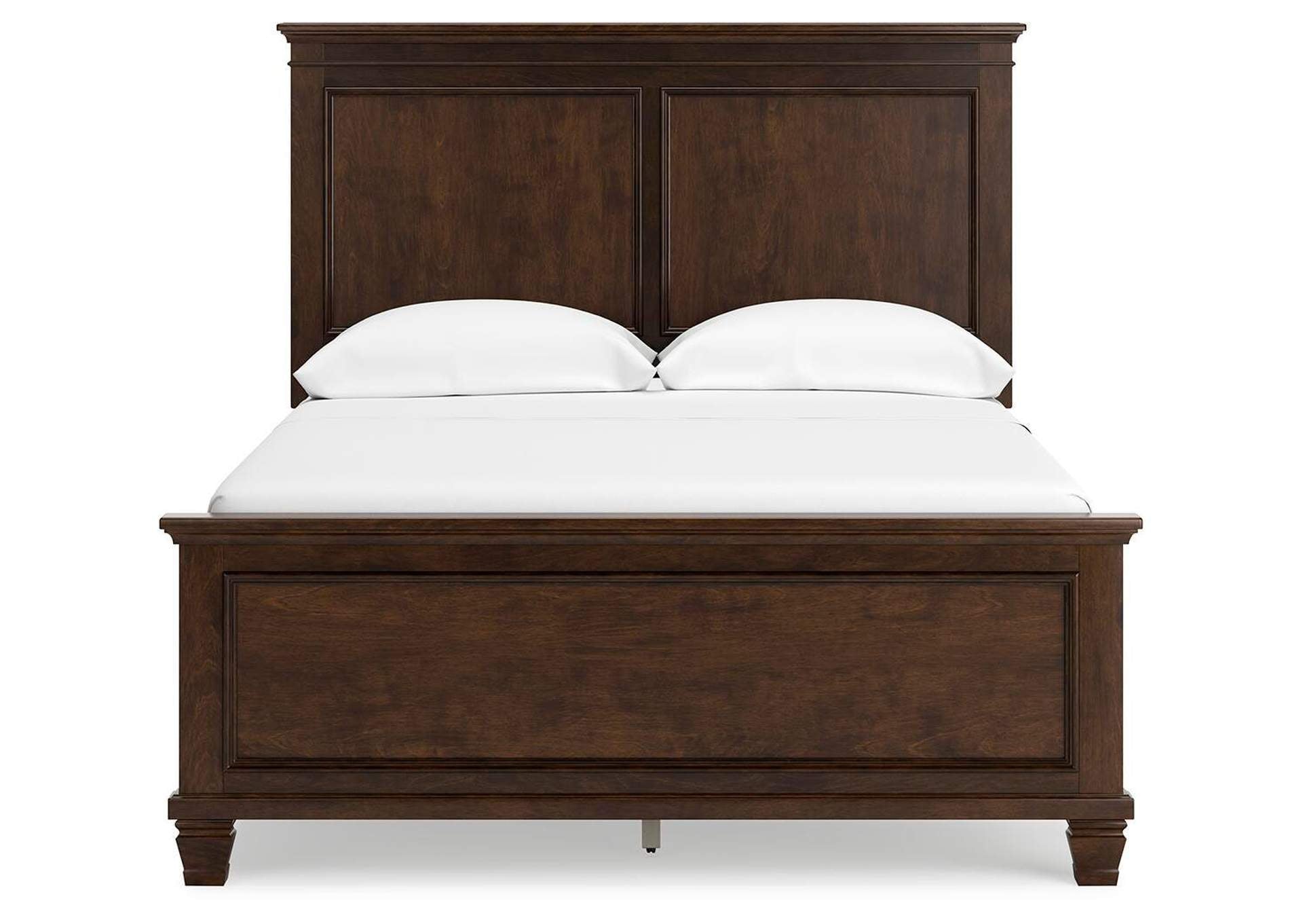 Danabrin Full Panel Bed with Mirrored Dresser and Chest