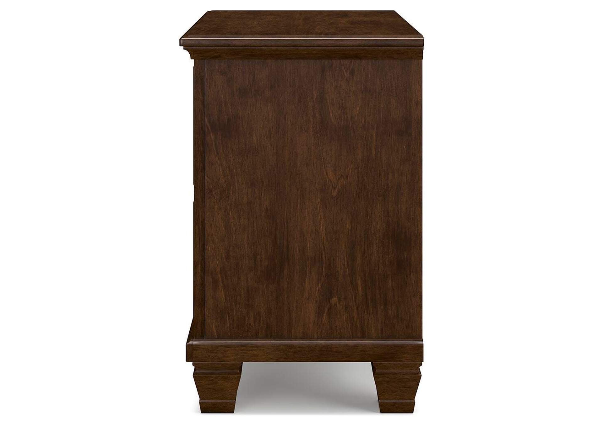 Danabrin King Panel Storage Bed, Dresser, Mirror and Nightstand side view
