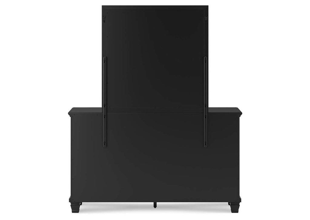 Lanolee California King Panel Bed with Mirrored Dresser, Chest and 2 Nightstands
