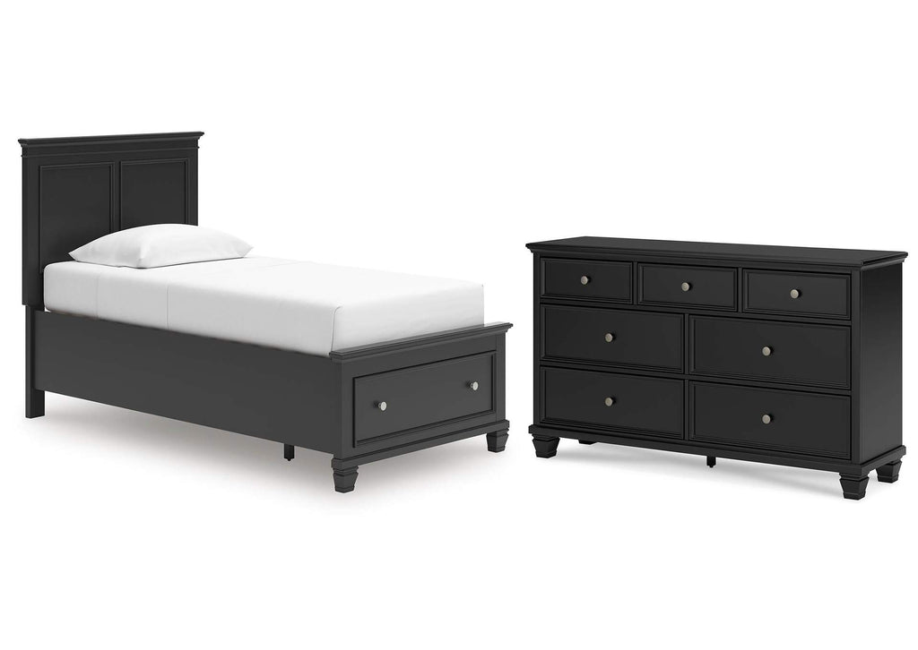 Lanolee Twin Panel Storage Bed and Dresser