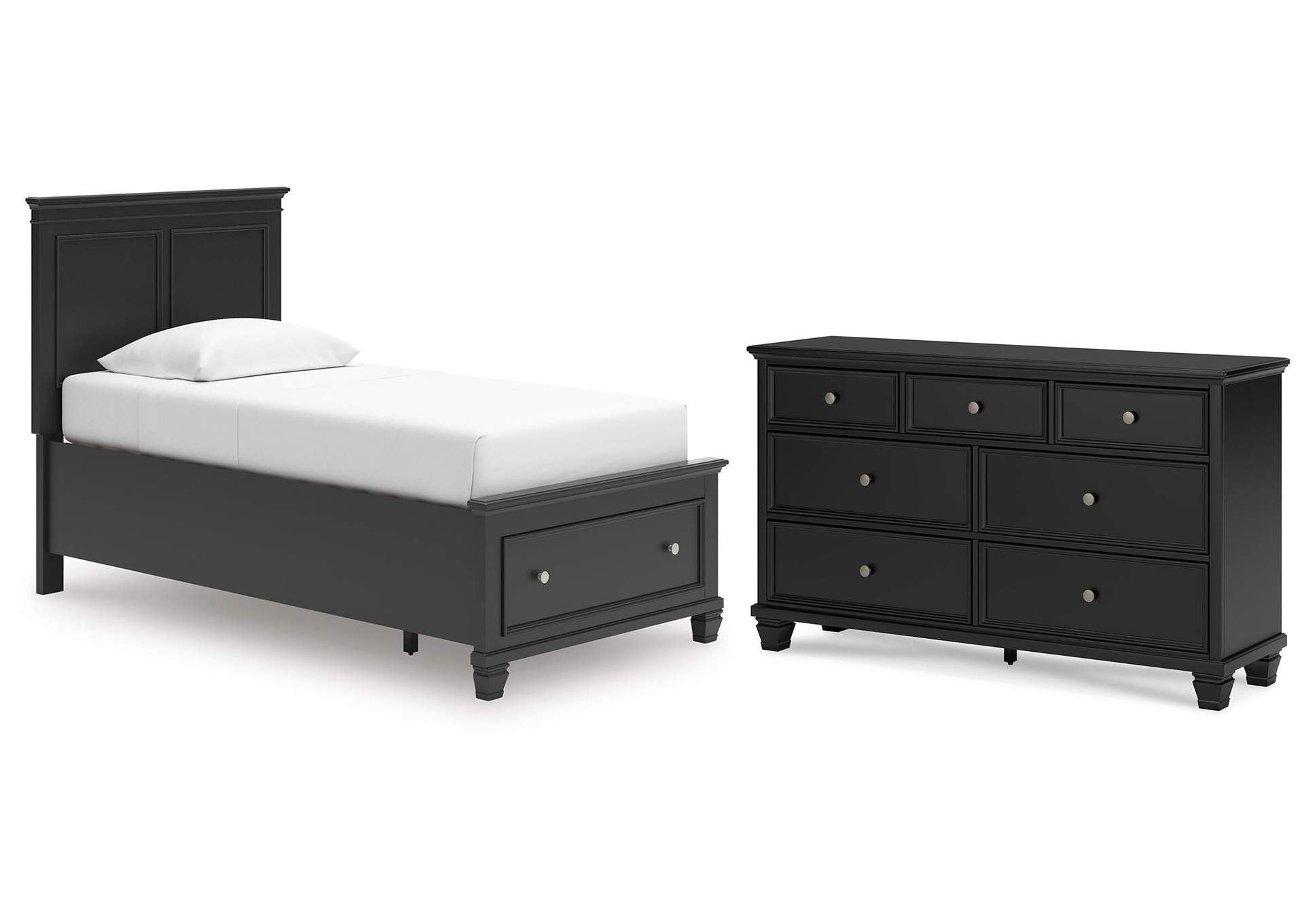 Lanolee Twin Panel Storage Bed and Dresser