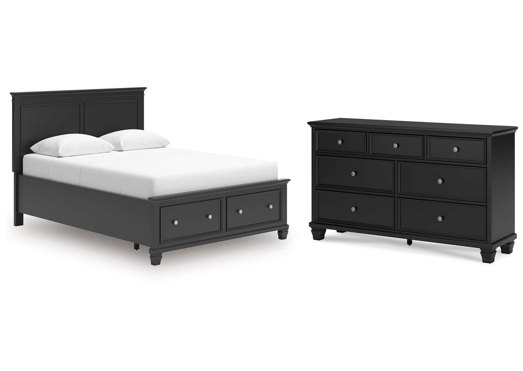 Lanolee Queen Panel Storage Bed and Dresser