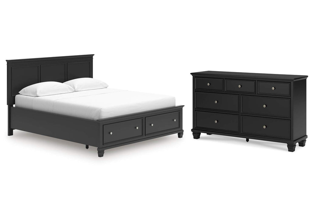 Lanolee California King Panel Storage Bed and Dresser
