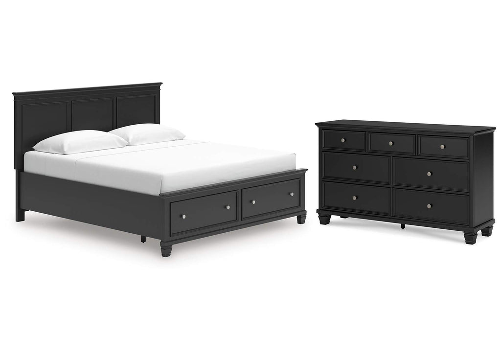 Lanolee King Panel Storage Bed and Dresser