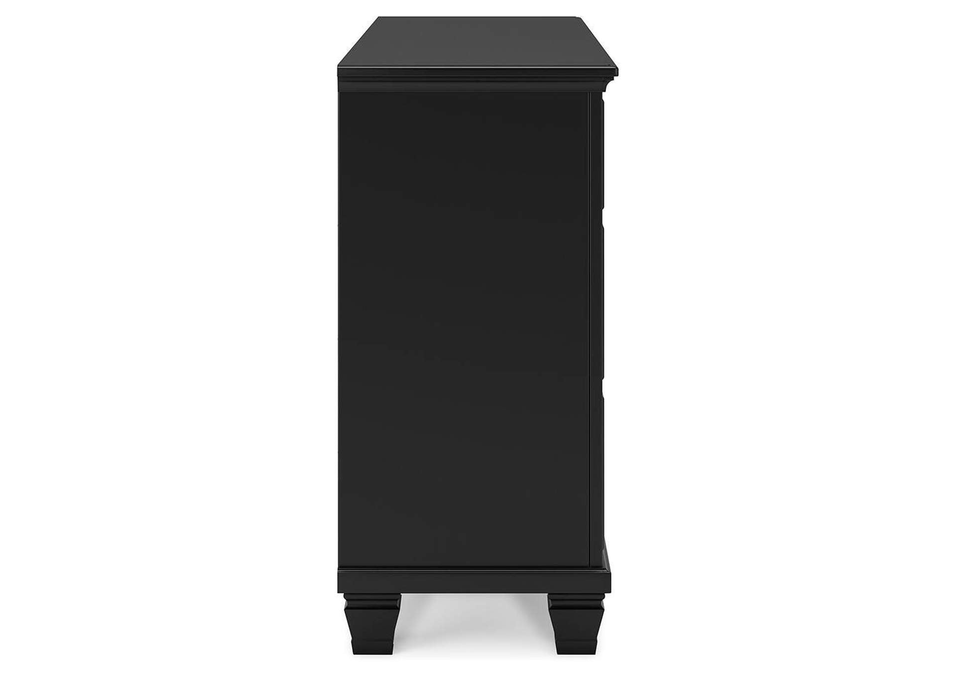 Lanolee King Panel Storage Bed, Dresser and Nightstand side view