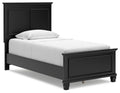 Lanolee Twin Panel Bed in Black, angle view