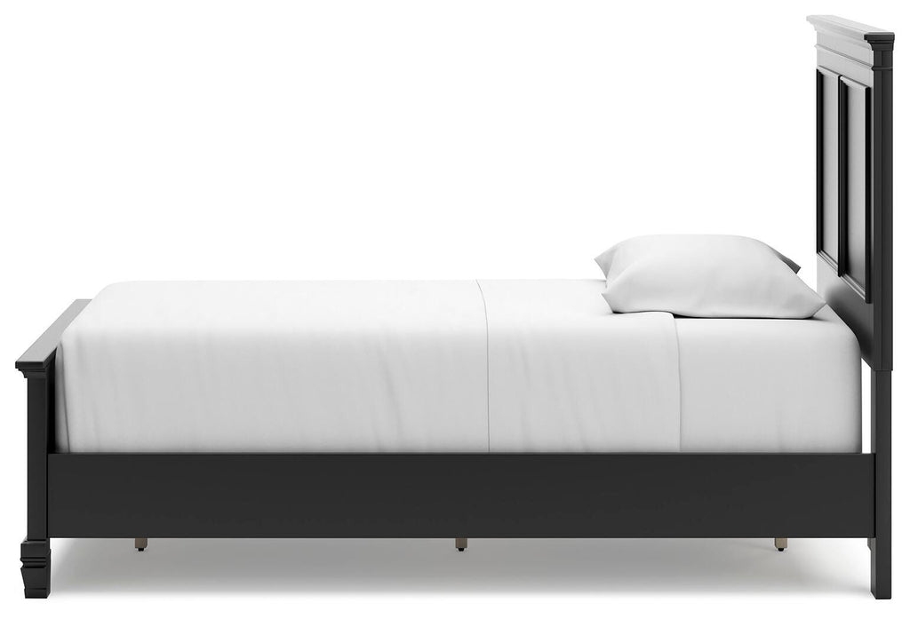 Lanolee Twin Panel Bed in Black, alternate side view