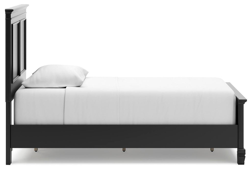 Lanolee Twin Panel Bed in Black, side view