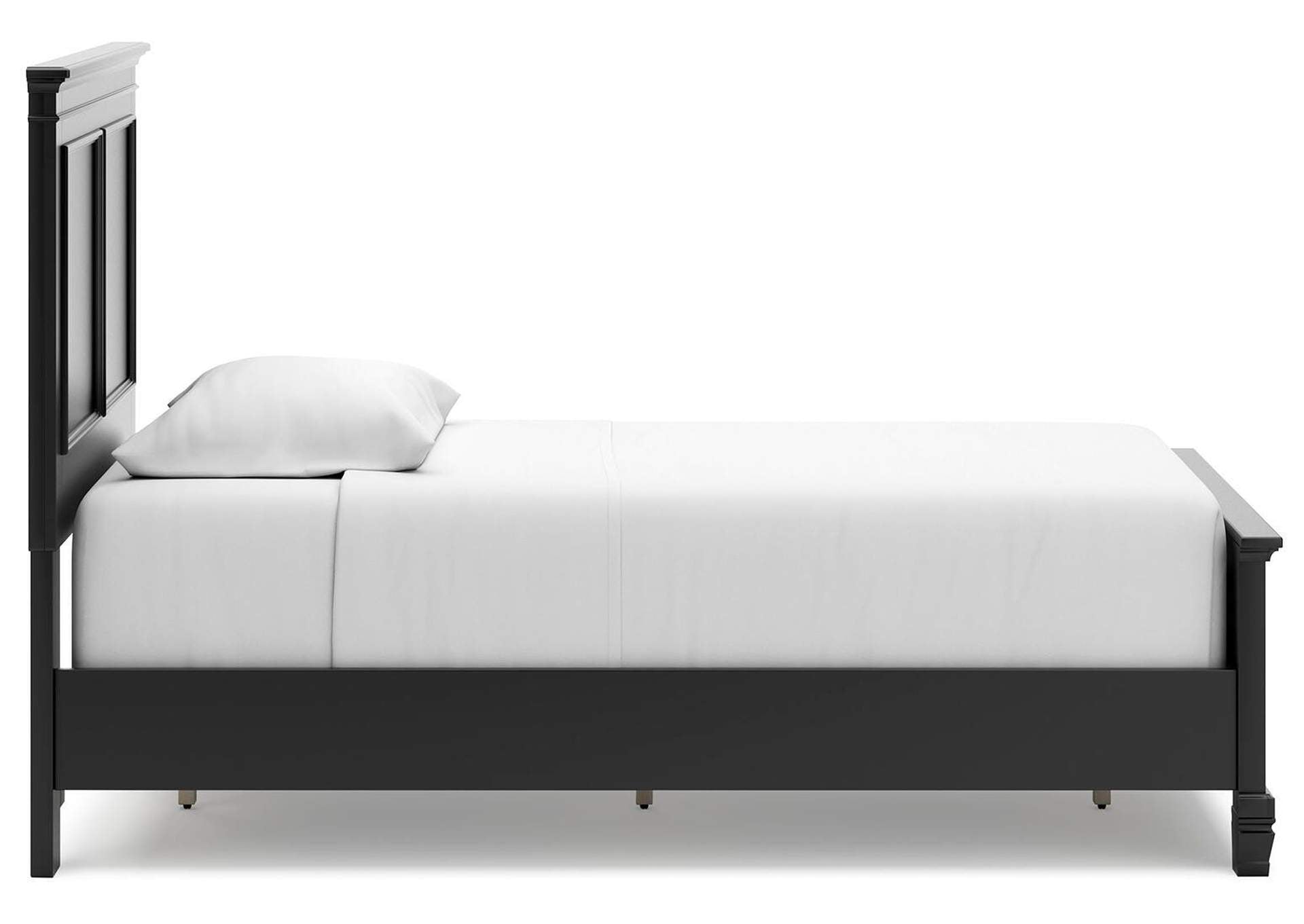 Lanolee Twin Panel Bed with Mirrored Dresser and Chest side view