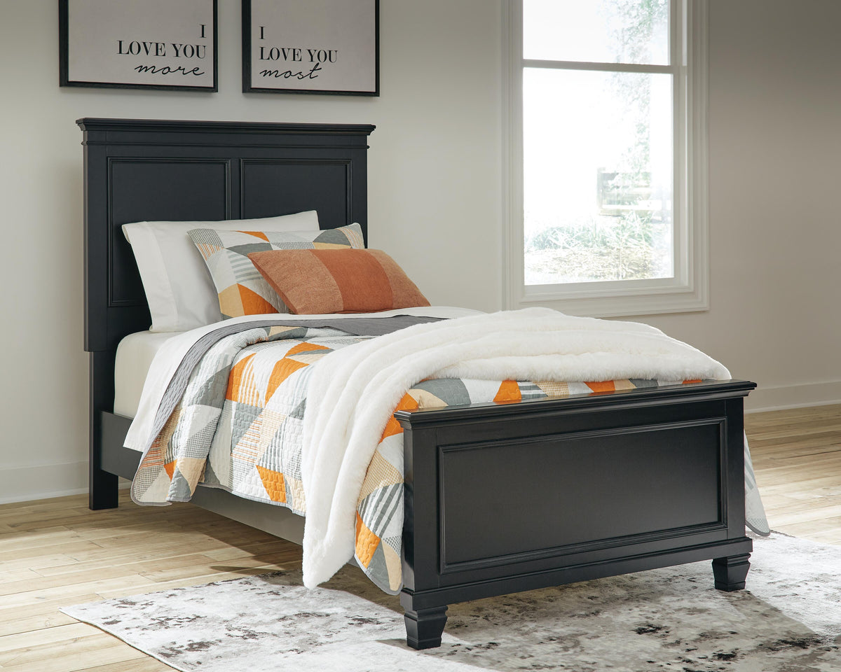 Lanolee Twin Panel Bed in Black, alternate view 2