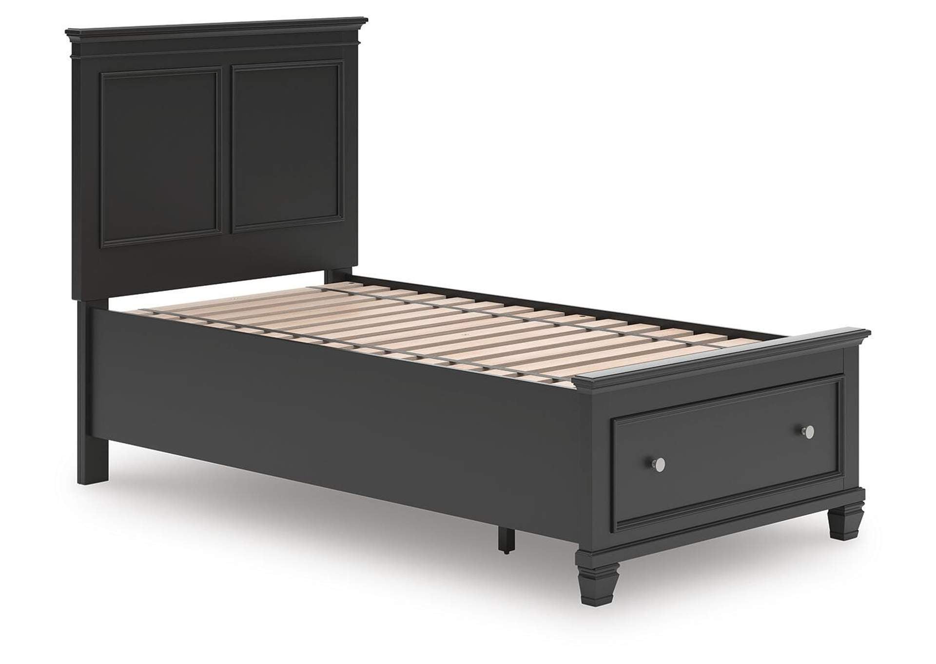 Lanolee Twin Panel Storage Bed, Dresser and Chest angled view