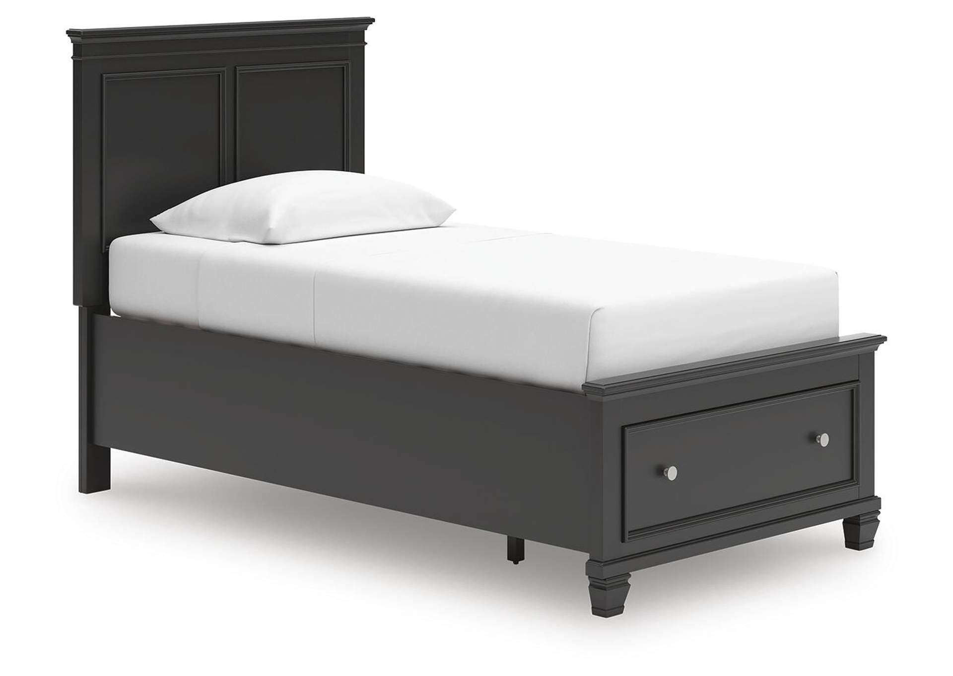 Lanolee Twin Panel Storage Bed angled view