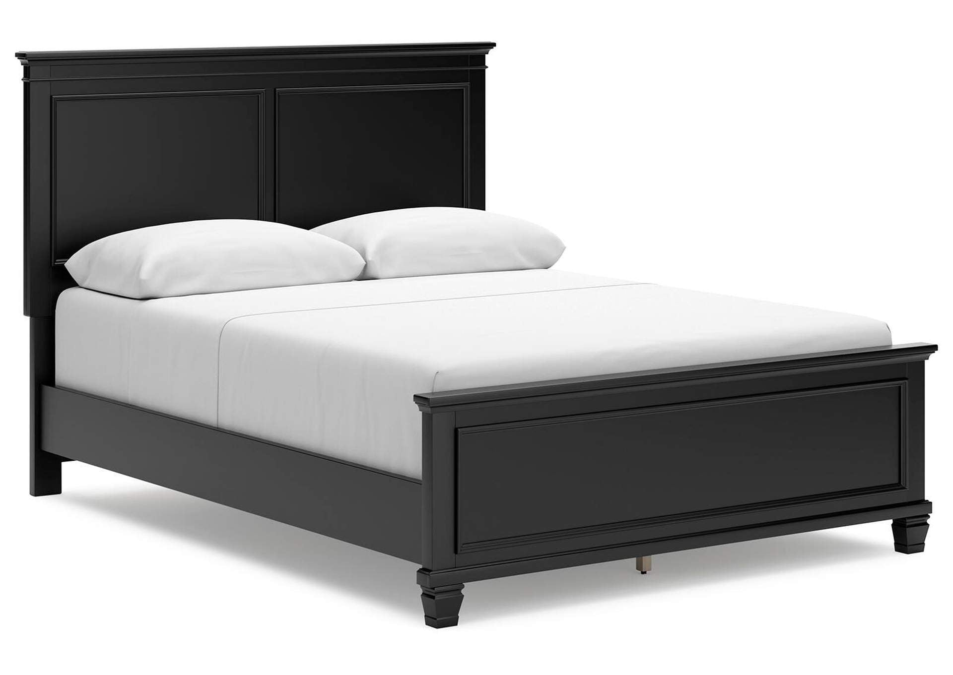Lanolee Queen Panel Bed with Mirrored Dresser, Chest and 2 Nightstands angled view