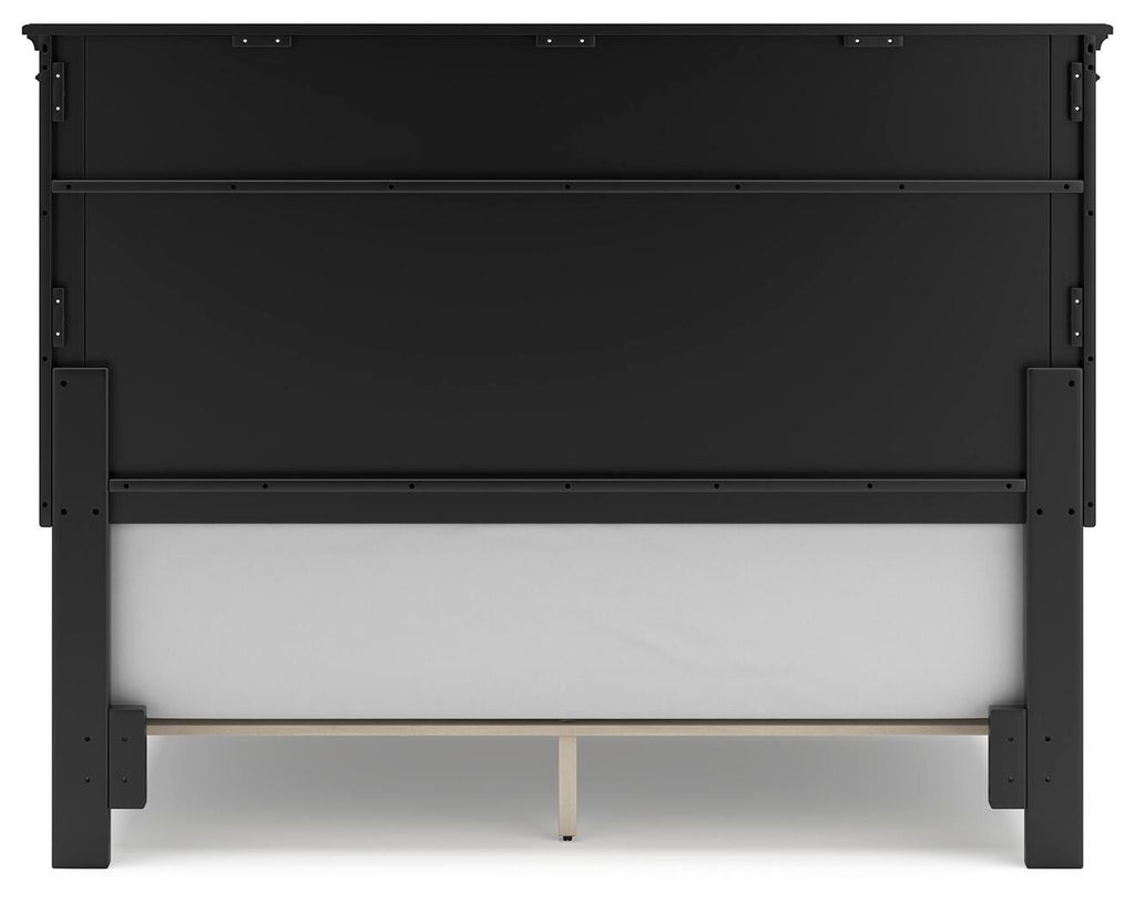 Lanolee Queen Panel Bed in Black, back view