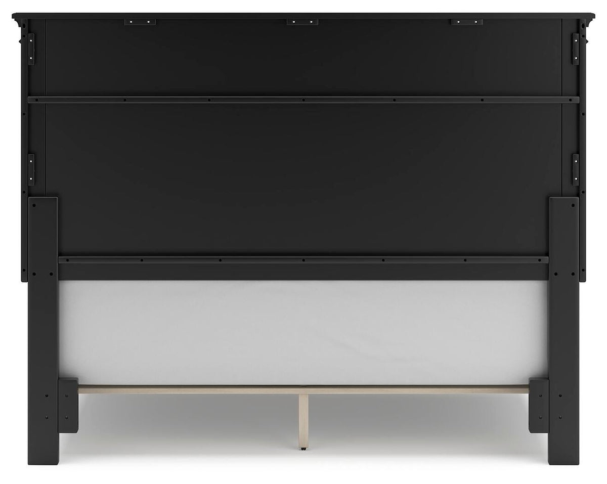 Lanolee Queen Panel Bed in Black, back view