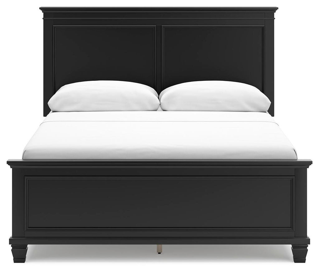 Lanolee Queen Panel Bed in Black, front view
