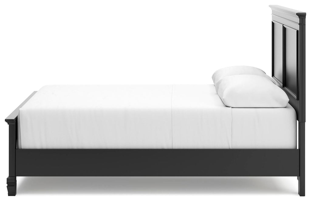 Lanolee Queen Panel Bed in Black, alternate side view