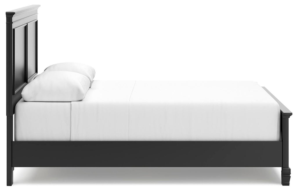 Lanolee Queen Panel Bed in Black, side view