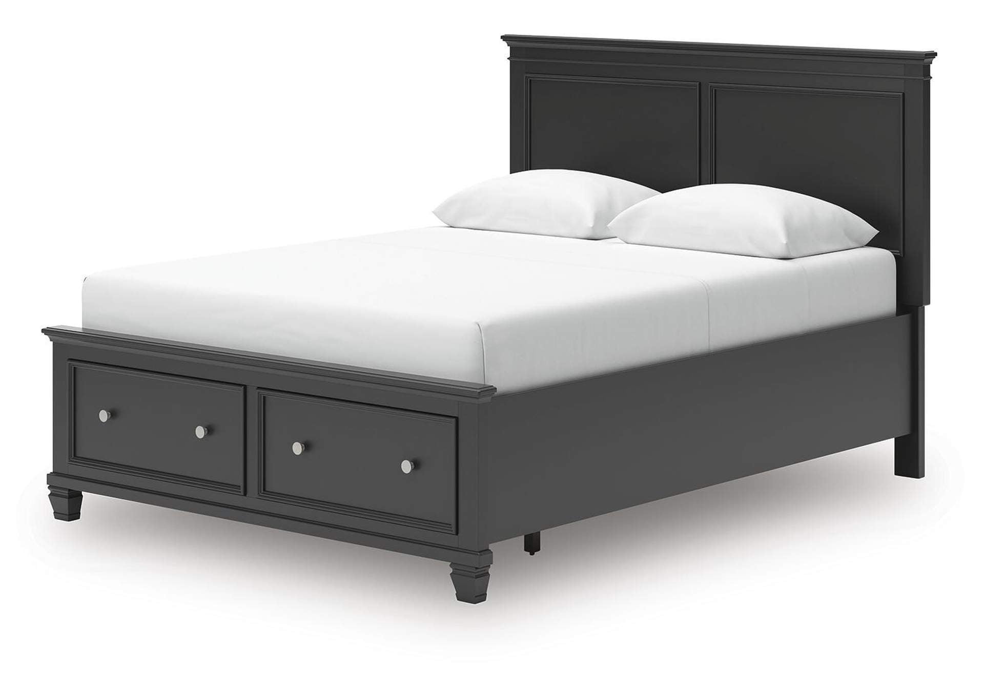 Lanolee Queen Panel Storage Bed, Dresser and Nightstand angled view