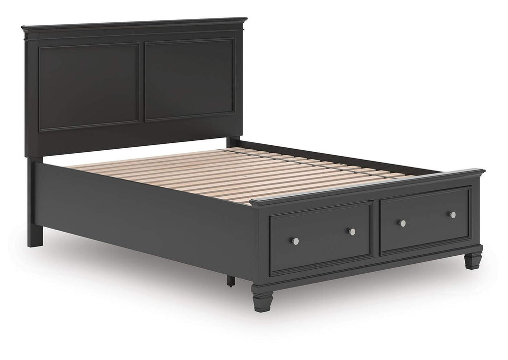 Lanolee Queen Panel Storage Bed angled view