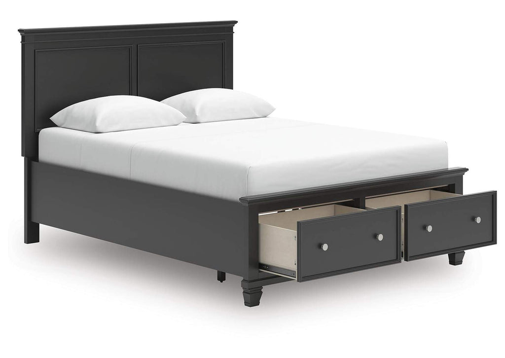 Lanolee Queen Panel Storage Bed angled view