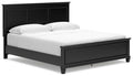 Lanolee California King Panel Bed in Black, angle view