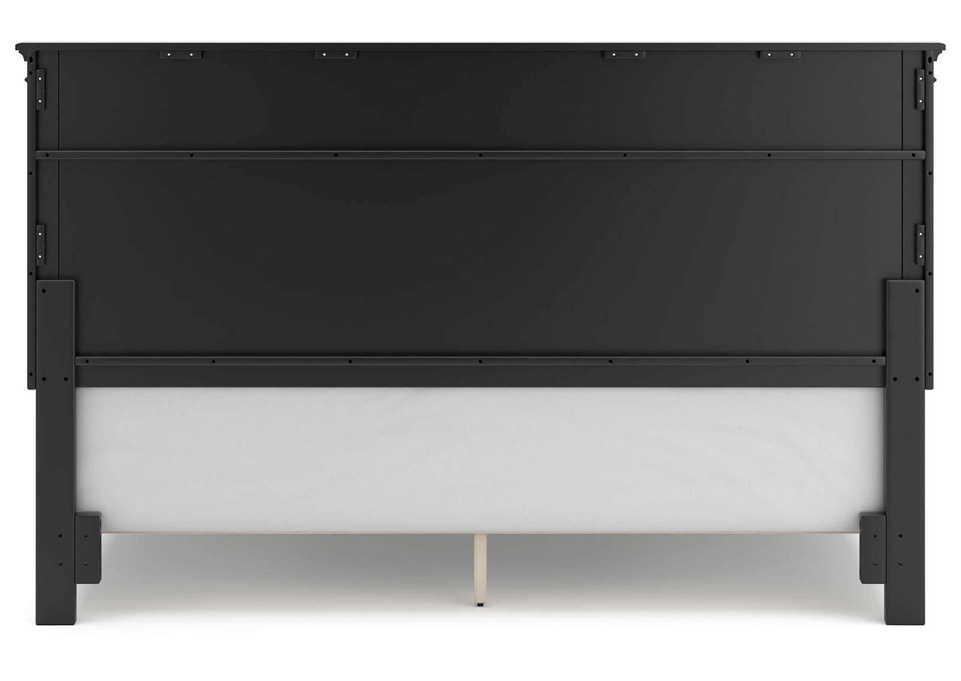 Lanolee California King Panel Bed with Mirrored Dresser and 2 Nightstands