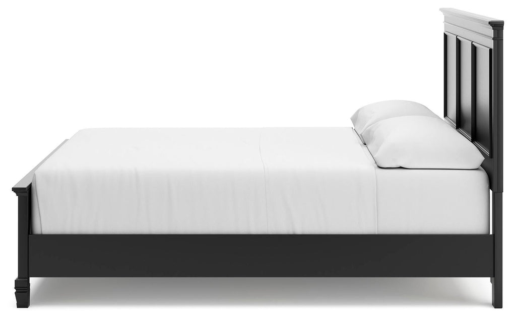 Lanolee California King Panel Bed in Black, alternate side view